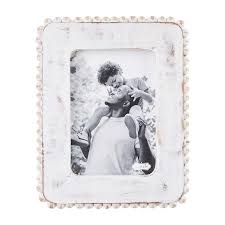 5x7 WHITE BEADED WOOD FRAME