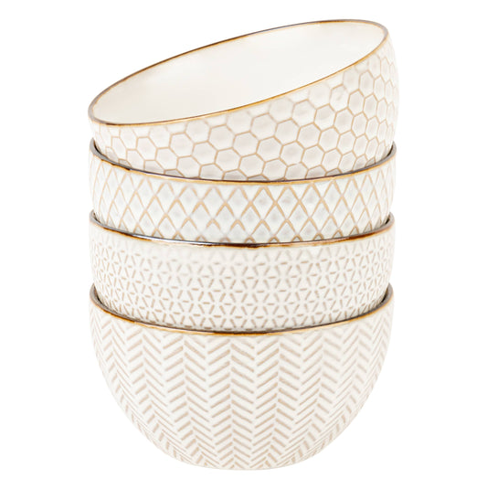 Kook Ceramic Cereal Bowls, 22 oz, Narbonne Collect (1 Piece Random)