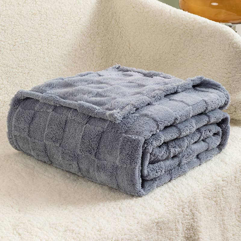 Cozy Checkerboard Textured Throw Blanket
