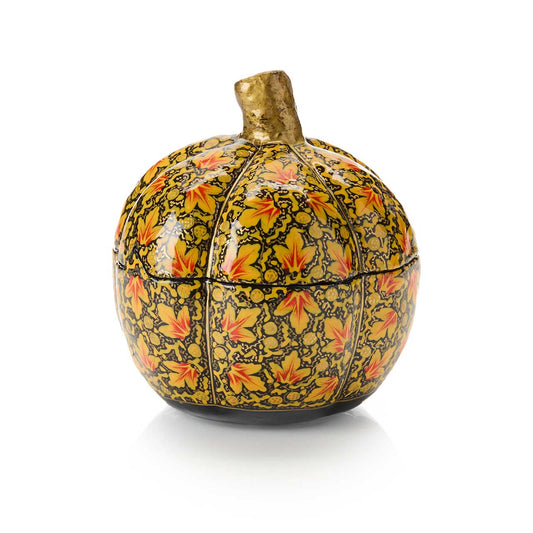 Golden Foliage Fall Pumpkin Trinket Box