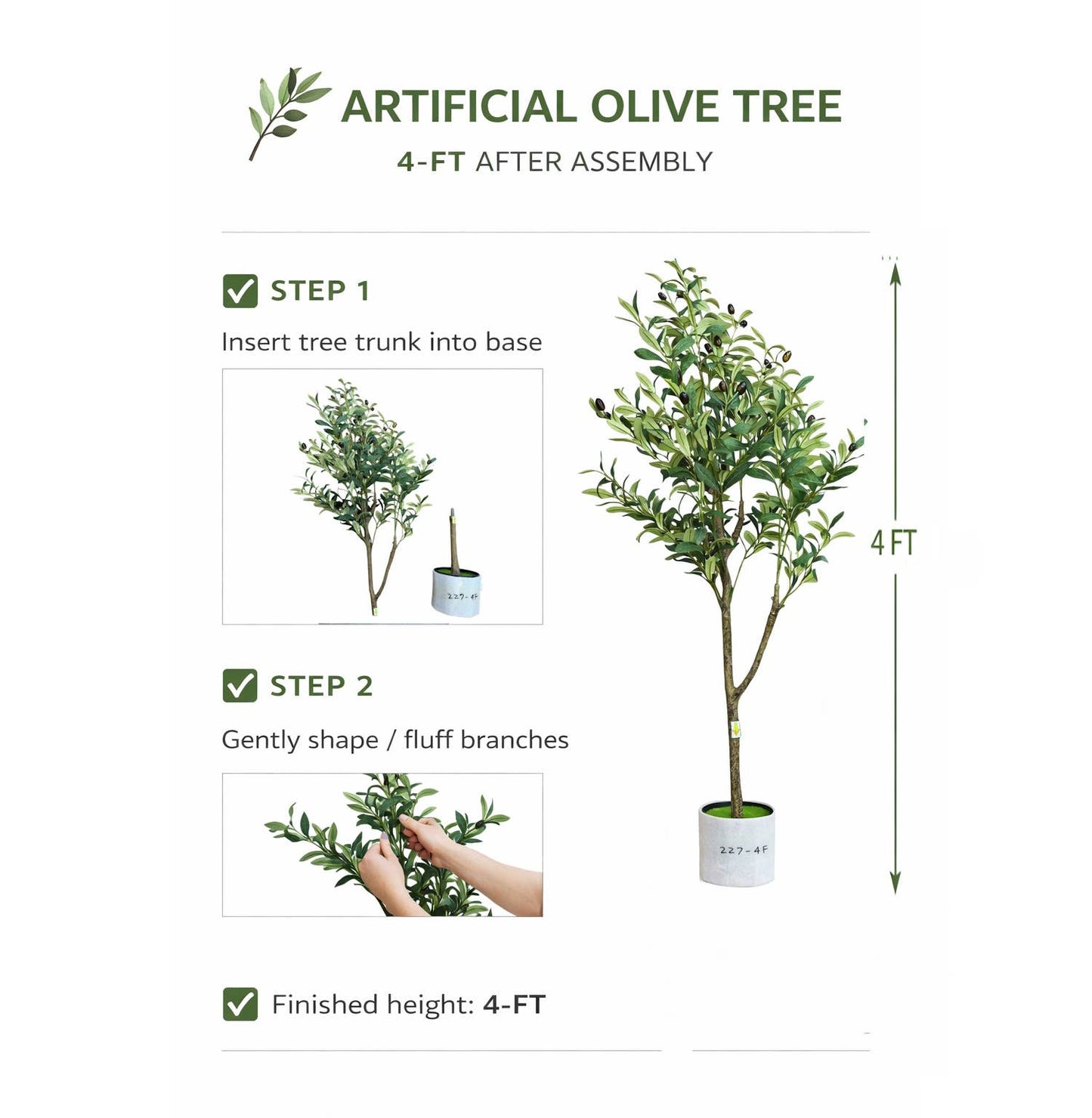 Artificial Realistic Olive Trees-13 sizes