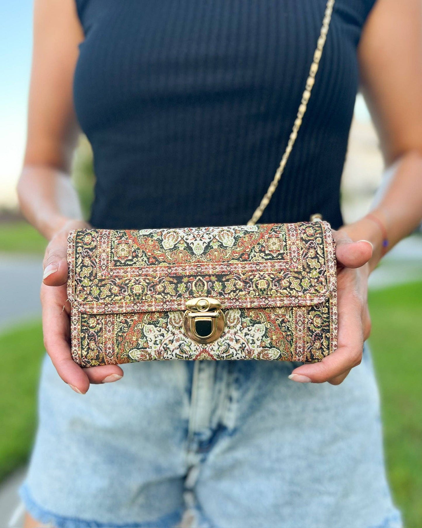 Rug Design Shoulder Bag, Small Crossbody Bag