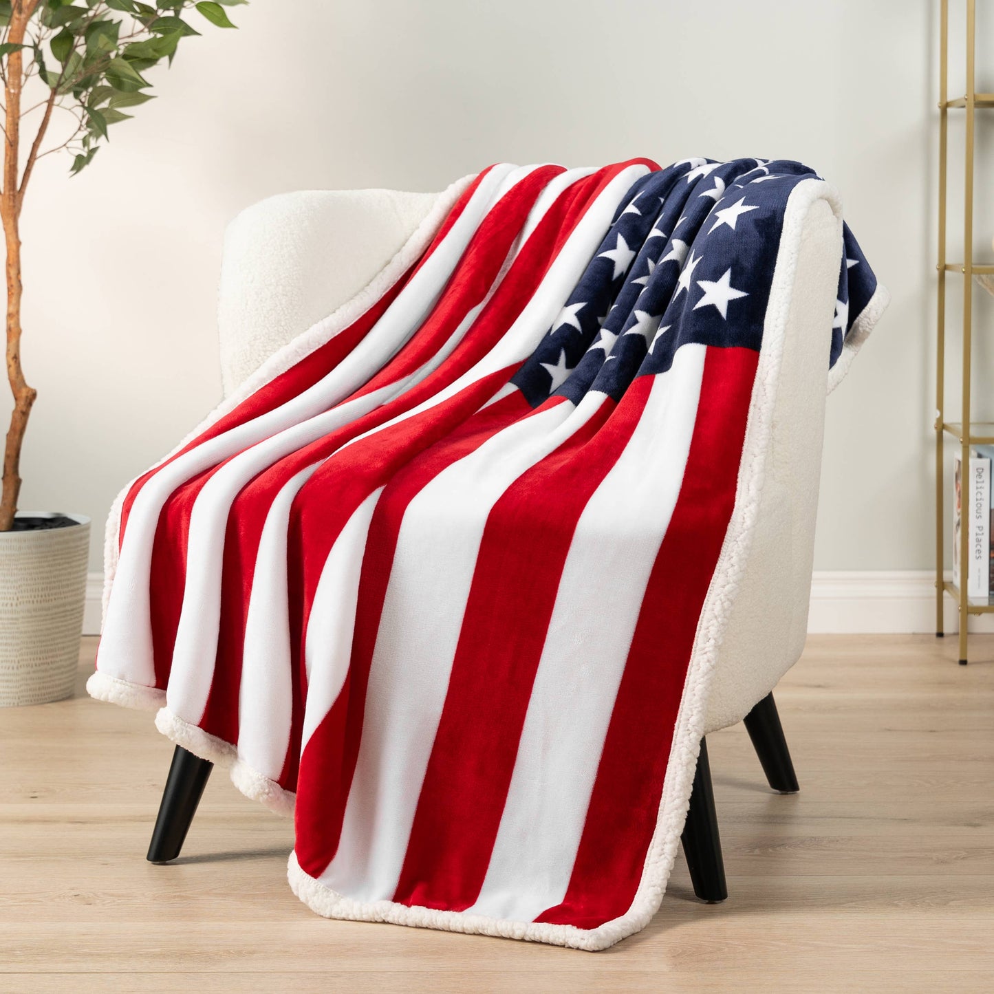 US Flag Patriotic Throw Blanket