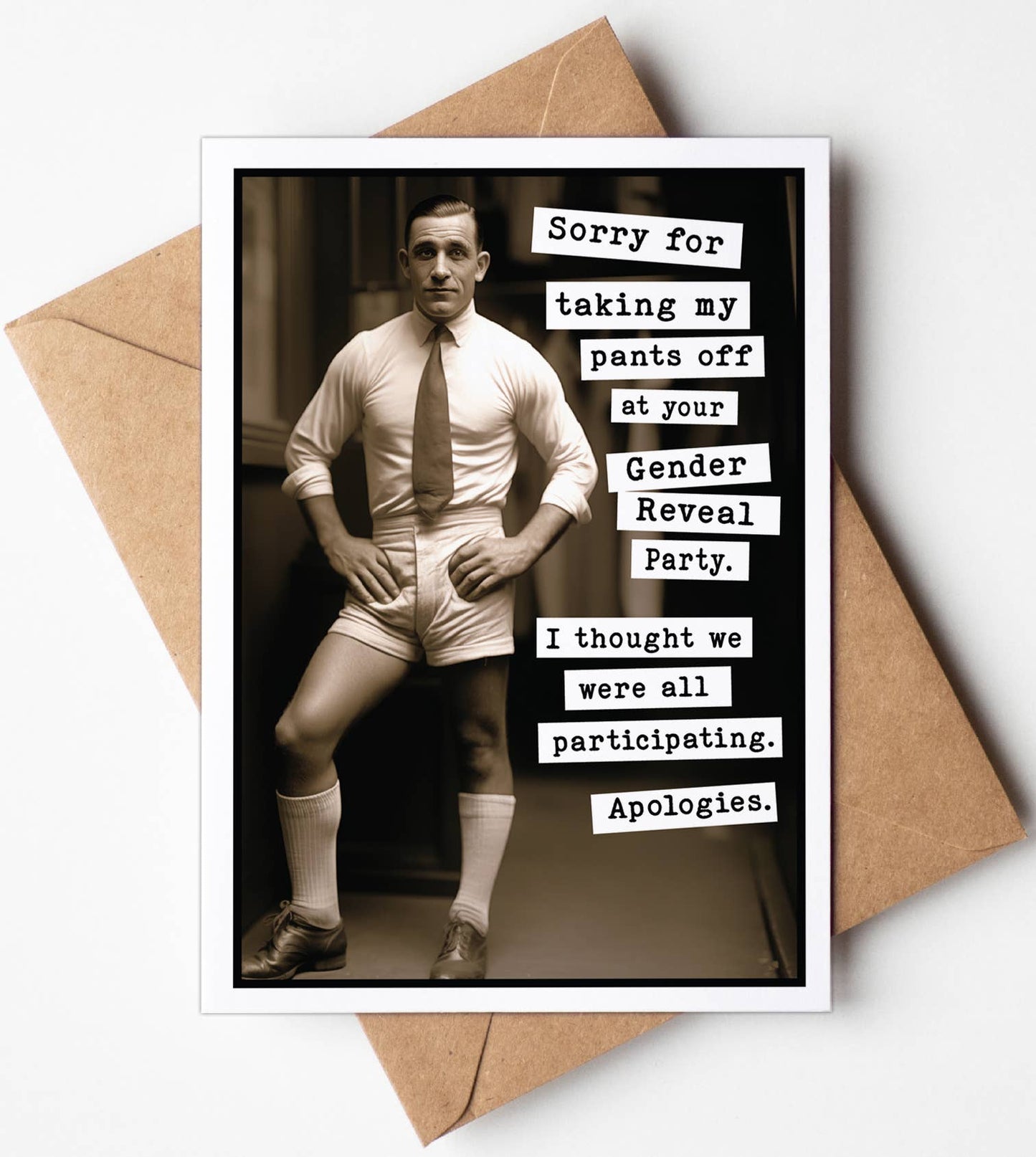 Funny  Baby Shower Card, Gender Neutral Reveal Gift