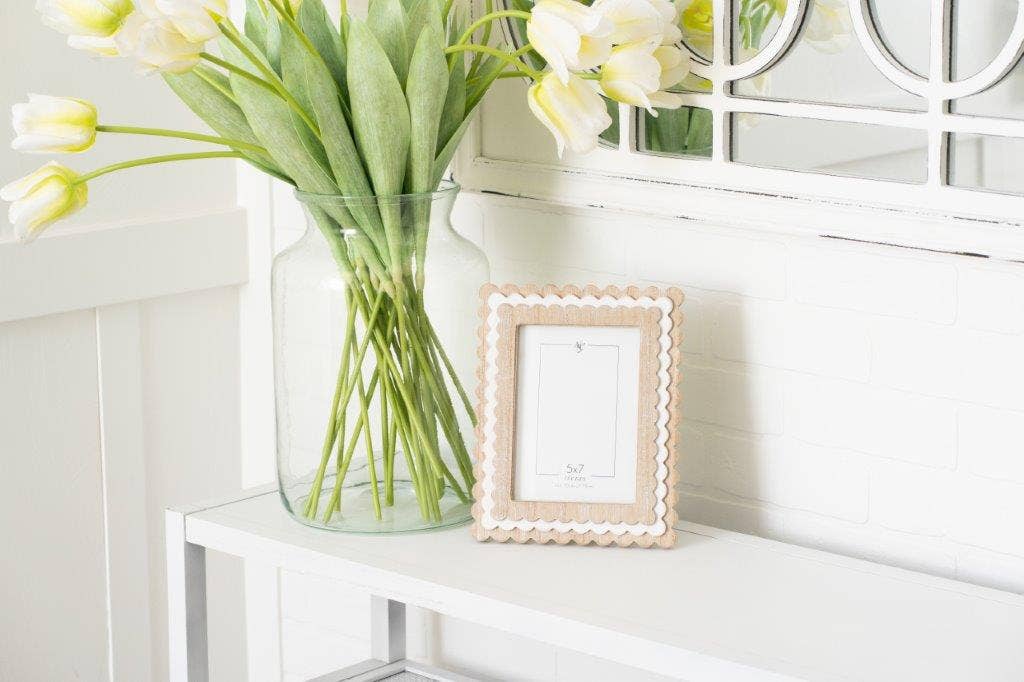 wood photo frame (SCALLOP) ntrl/wh (5x7) pic