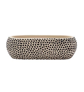 Beige Textured Pebble Oval Planter Item #17107
