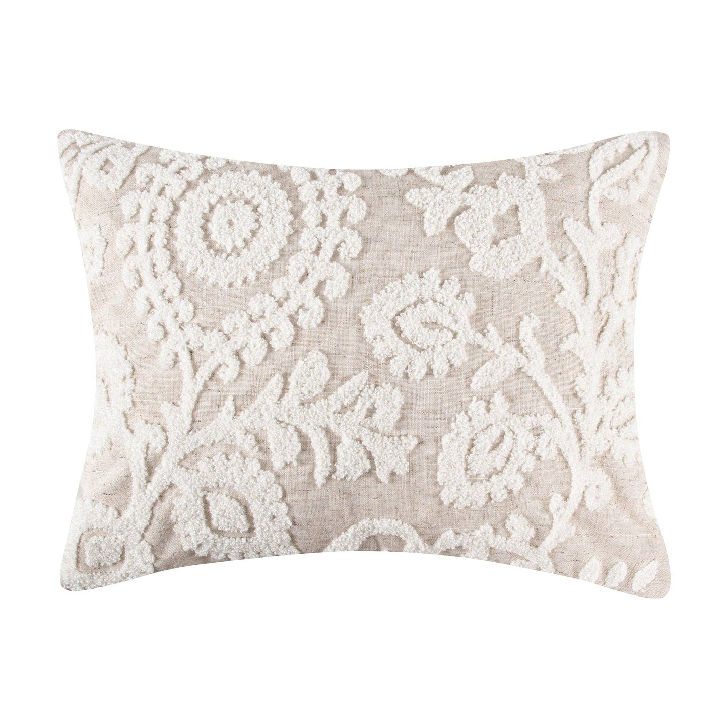 Maileen Embroidered Suzani Pillow: Natural / 14x18