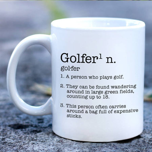 Golfer Definition Mug, Golf Coffee Cup, Golfing Gift for Him: 15oz