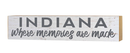 3x13 Where Memories are Made Block Sign Indiana