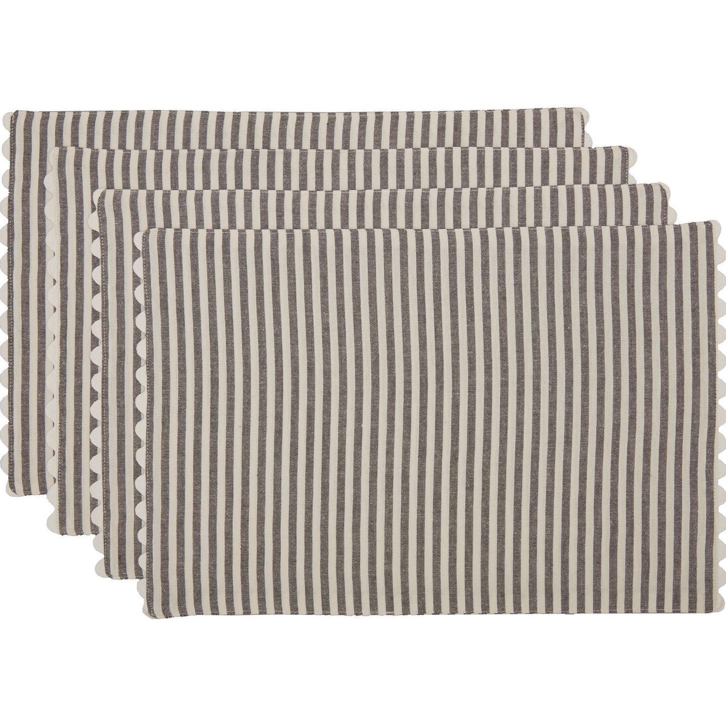 Farmhouse Ticking Gray Placemat 18Lx12W