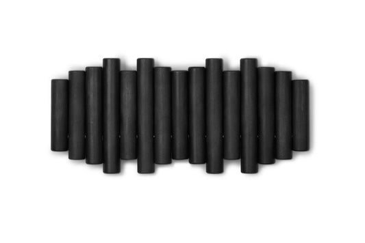 Picket Wall-Mounted Coat Rack Rail Hook: Black