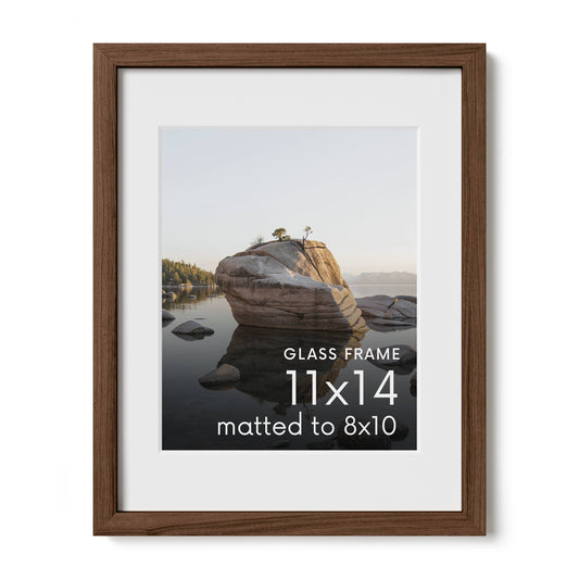 Walnut Oak Frame with Glass: 11x14