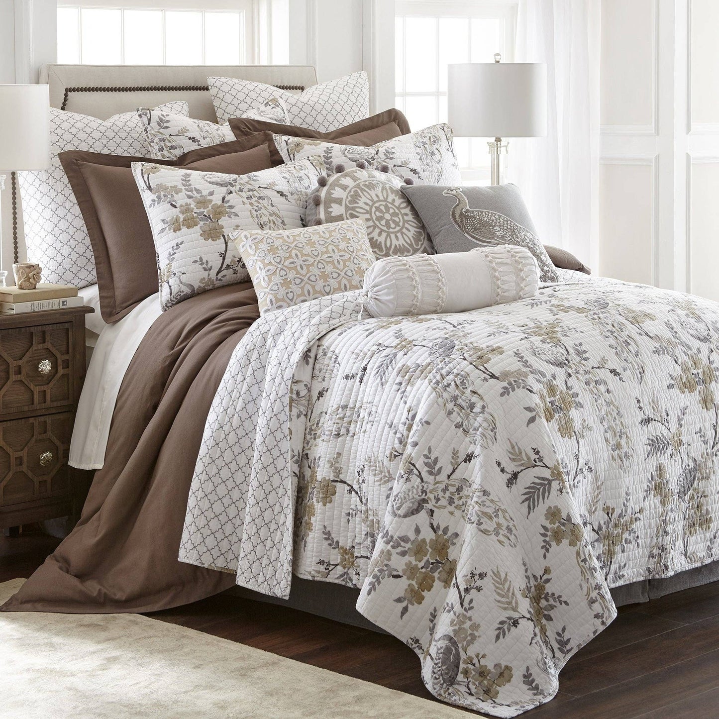 Pisa Quilt Set: Grey / King/Cal King