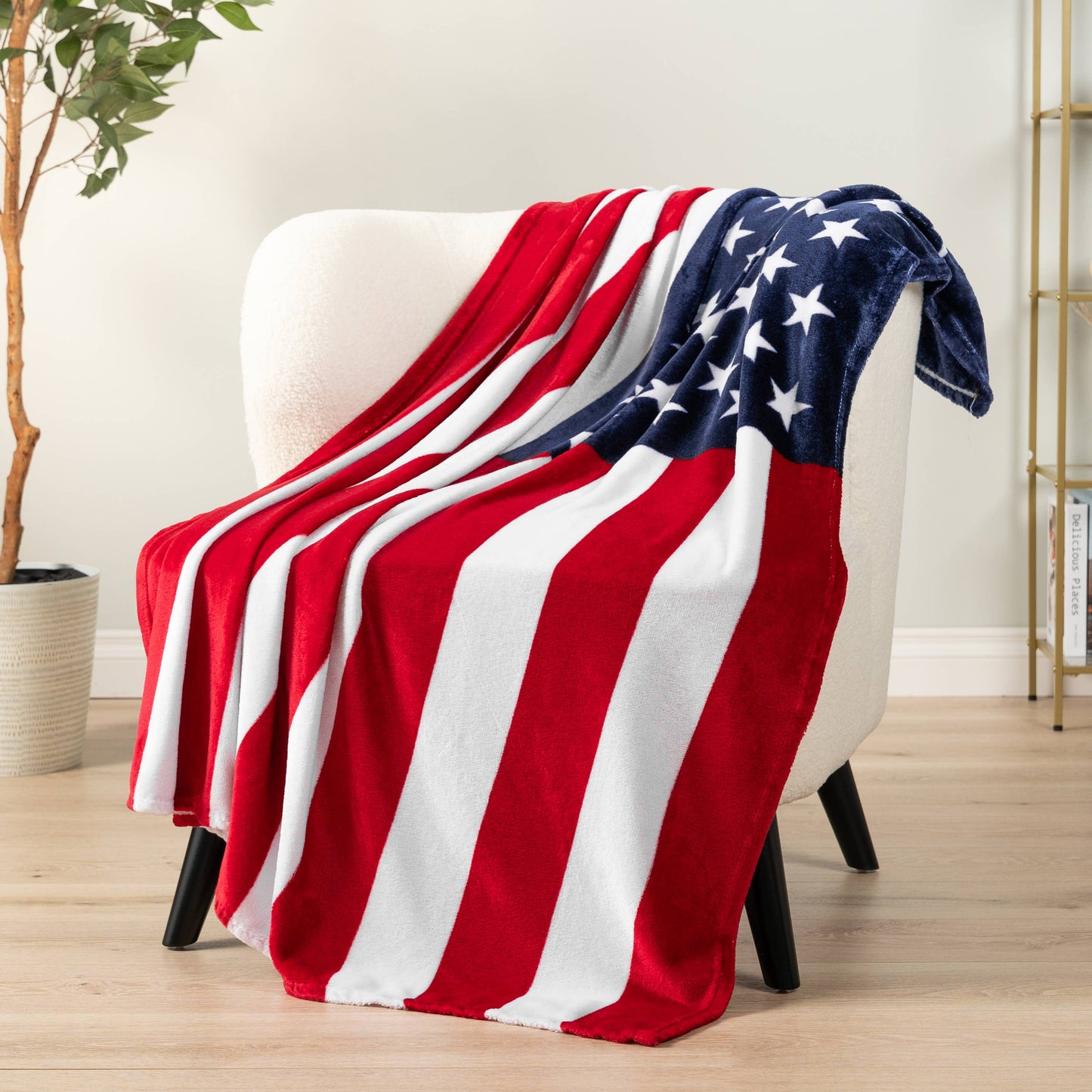 US Flag Patriotic Throw Blanket