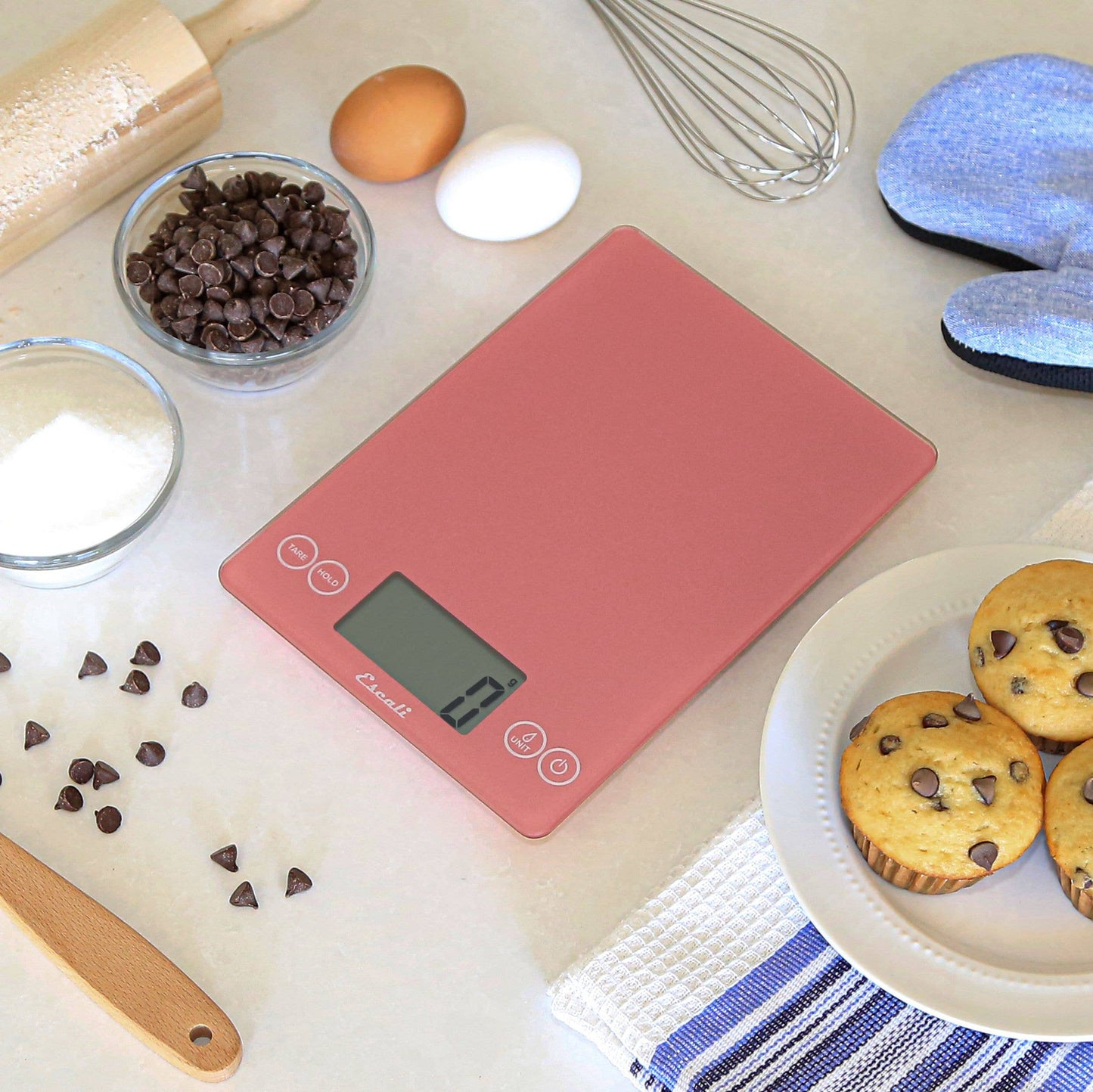 Escali Arti Glass Digital Scale: Forst White
