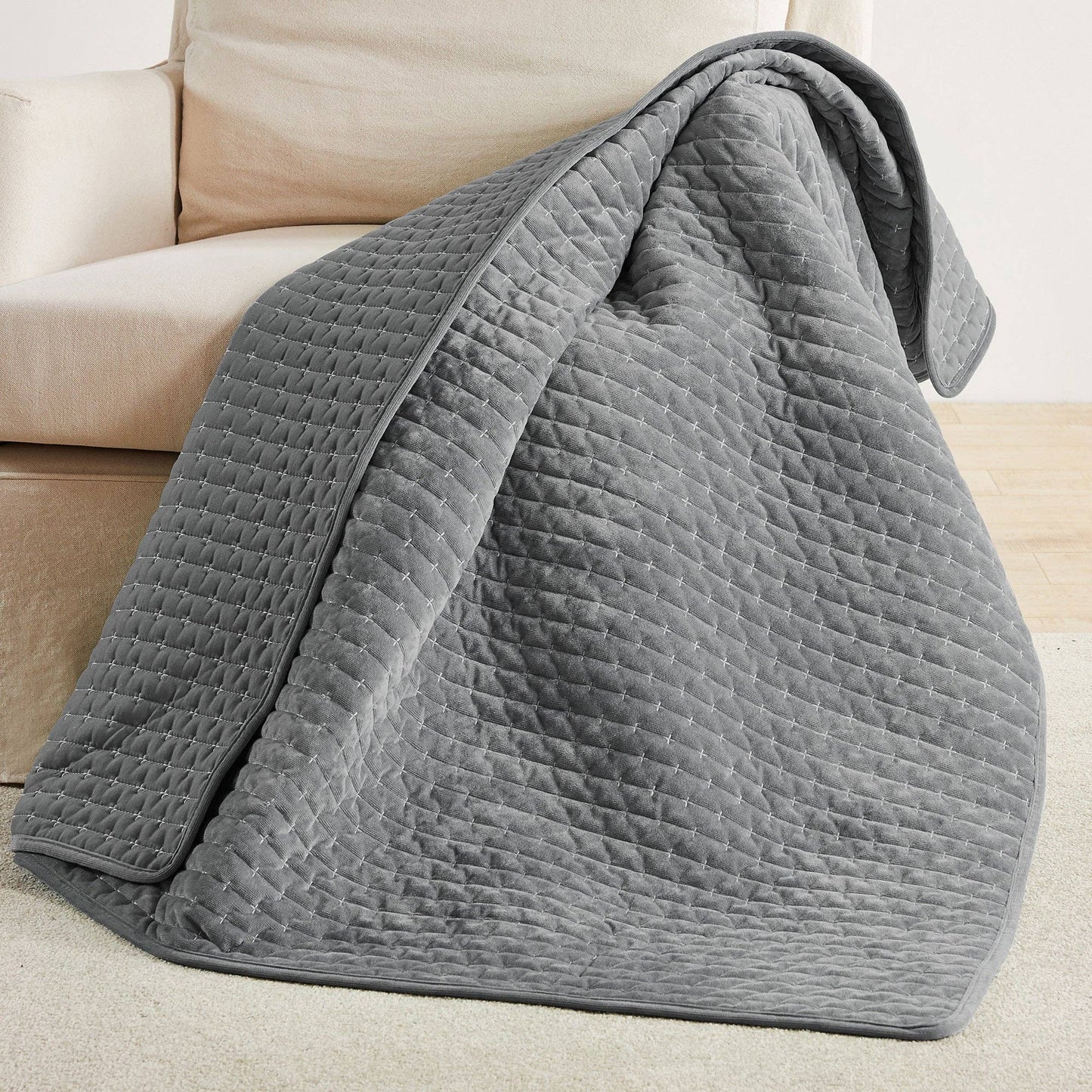 Velvet Stitch Quilted Throw