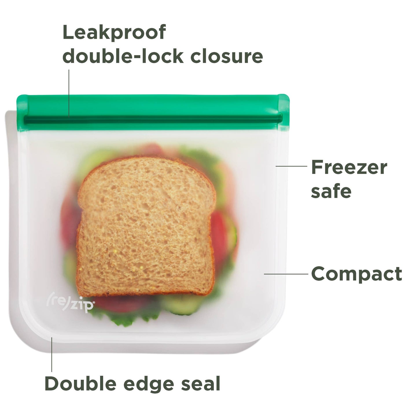 Reusable Flat Sandwich Bags - 5 Pack Jewel Tones