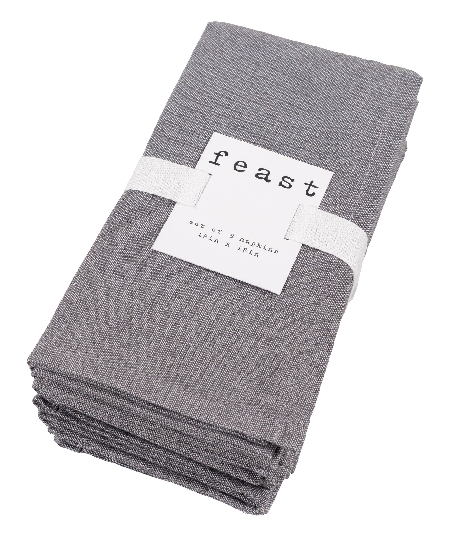 Overbrook Chambray Napkin Set Of 8: Gray