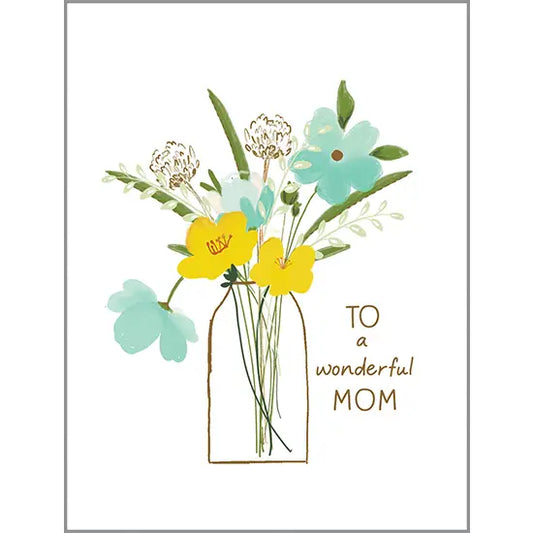 Mother's Day Greeting Card - Yellow Flower Vase