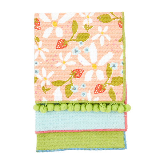 Strawberry Dishcloth Set of 3