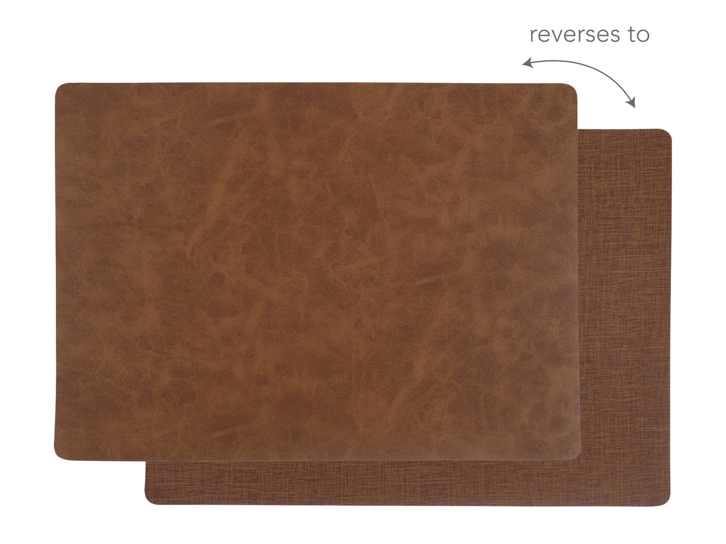 KAF Home Santiago Faux Leather Placemat, 13" x 18": Caramel