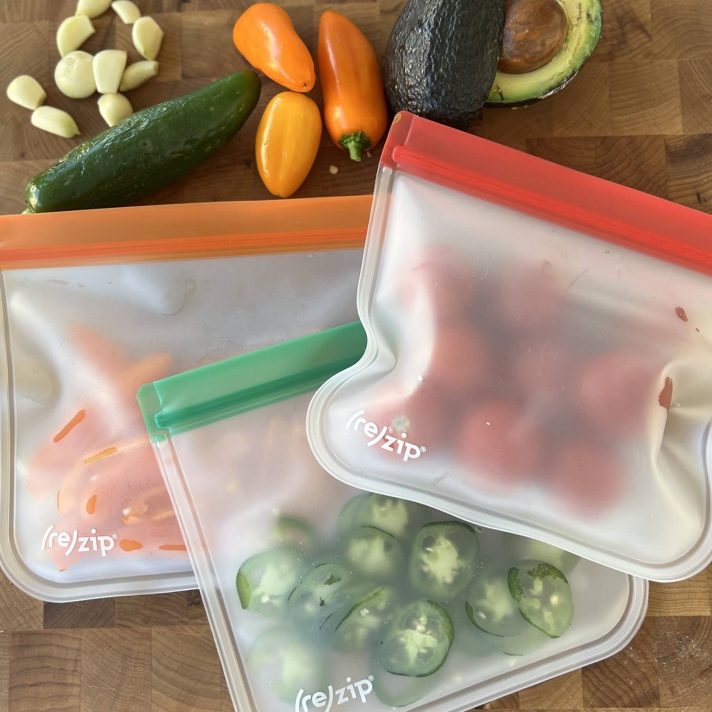 Reusable Flat Sandwich Bags - 5 Pack Jewel Tones