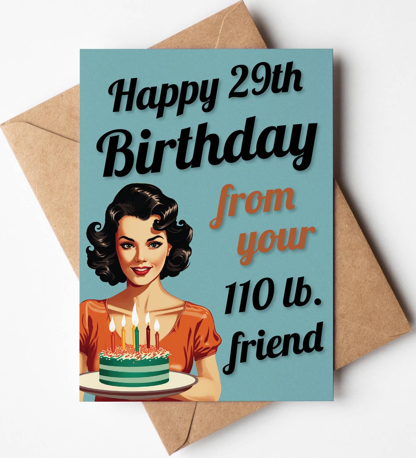 Birthday Card, 29th birthday Greeting Card, Funny Card