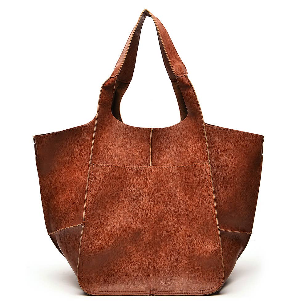 Women's Soft Leather Large Capacity Shoulder Tote Bag