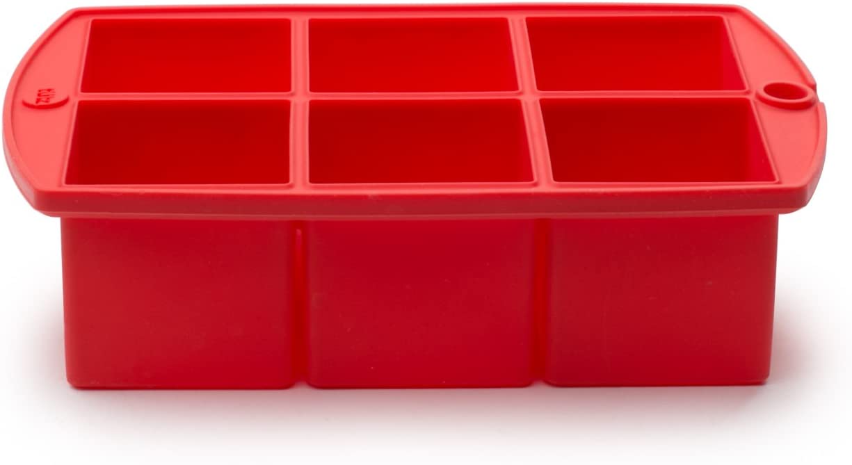 TULZ Mega Ice Block Tray, Ruby, 7.25" x 4.5" x 2"