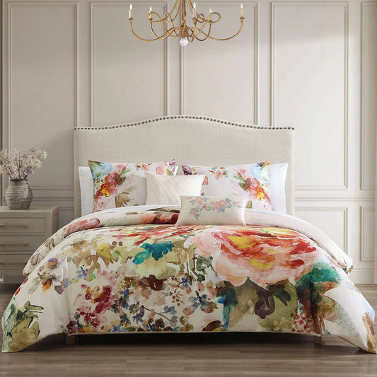 Ivory Garden 100% Cotton 5-Piece Reversible Comforter Set