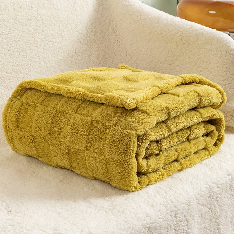 Cozy Checkerboard Textured Throw Blanket