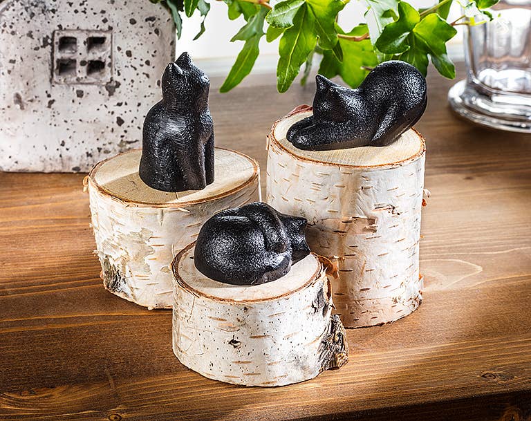 Mini Simple Cats-3Asst-Blk-1-2" L 1 Pcs Random