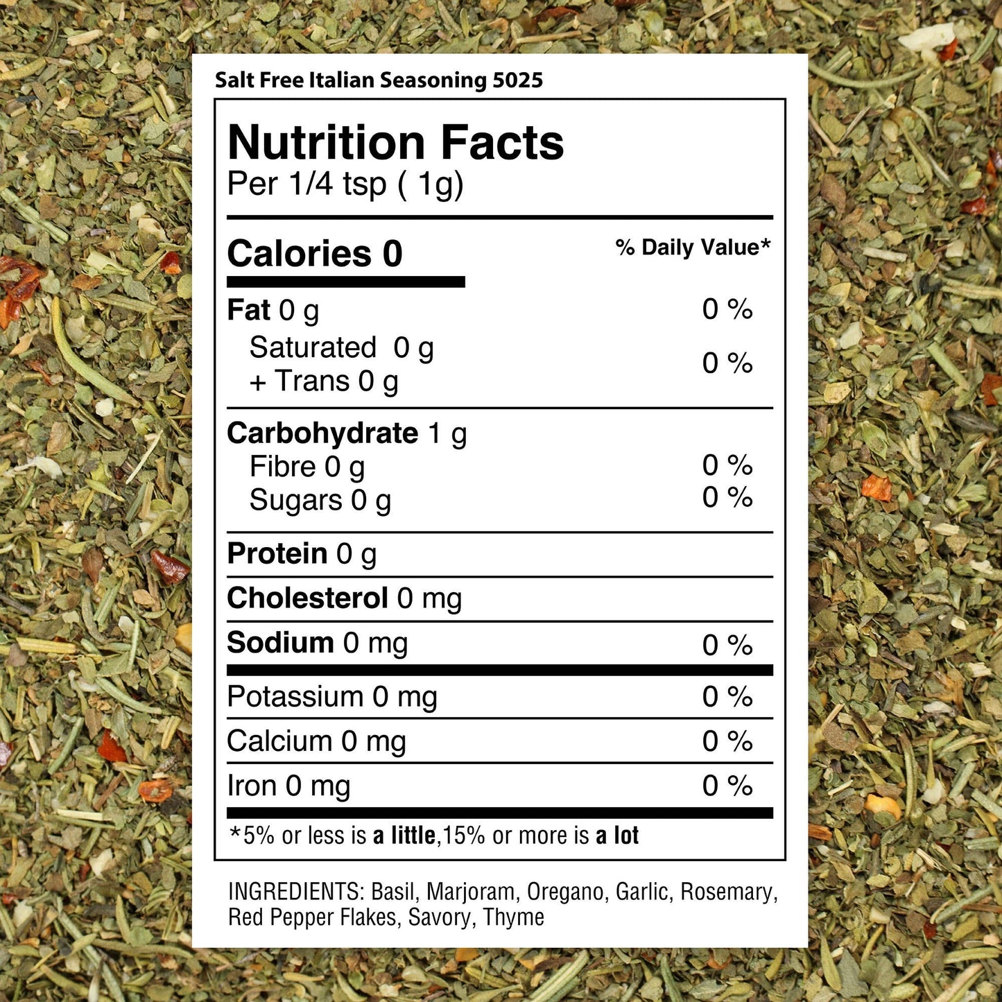 Salt Free Italian Seasoning - 1.5 oz Shaker Jars