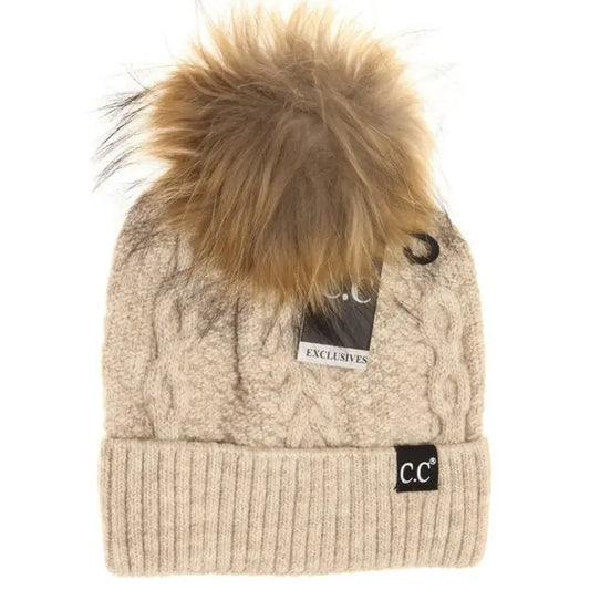 Beige Cc Exclusive - Black Label Special Edition Ribbed Cuff Fur P