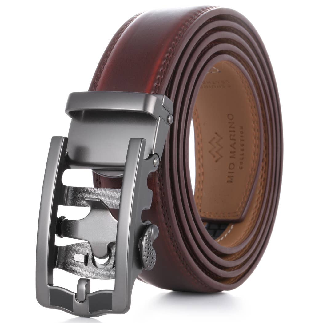 Horseshoe Leather Ratchet Belt
