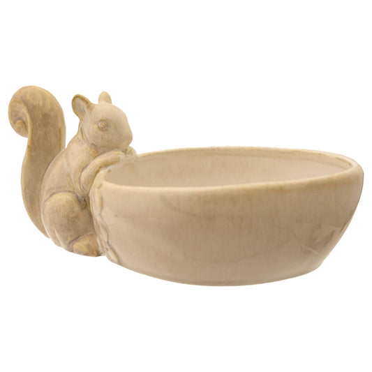 10.25" Squirrel Stoneware Candy Dish Fall Autumn
