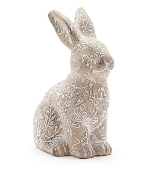 Botanical Etched Bunny Figurine Item #17104