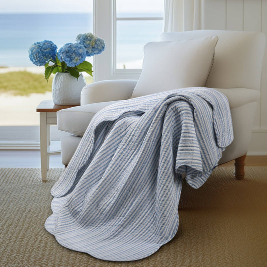 Martha Stripe Quilted Throw