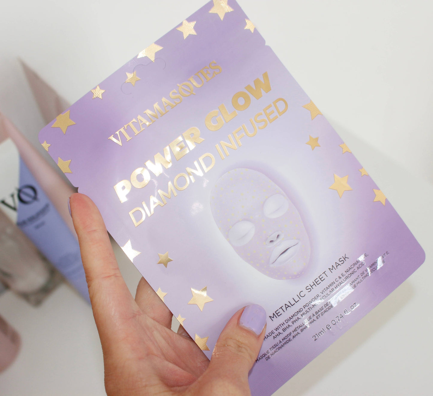 Power Glow Diamond Infused Metallic Face Sheet Mask 💎