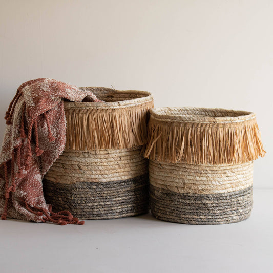 S/2 Kacy Natural Woven Baskets