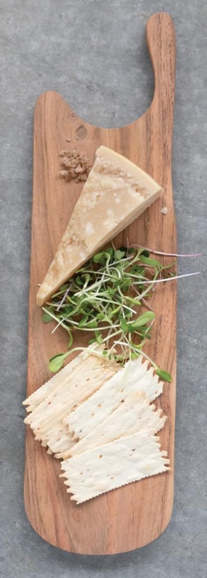 Abstract Acacia Wood Cheese/Cutting Board with Handle