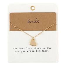 Bride Heart Charm Necklace