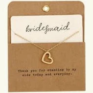 Bridesmaid Heart Charm Necklace