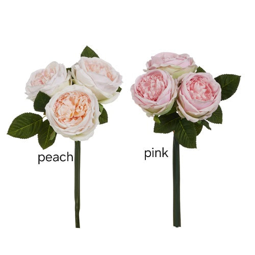 12" Real Touch English Rose Bundle 2 Assorted