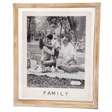 Family Glass and Wood Picture Frame