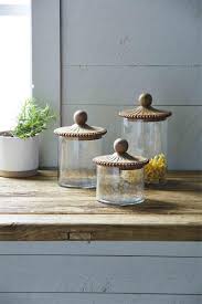 Glass Canisters/Mango Wood Large Only