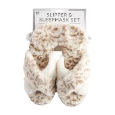 LEOPARD SLIPPER MASK SET C-SM