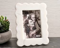 Large Scalloped Marble Frame