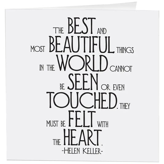 The Best Beautiful Things Card {Helen Keller}