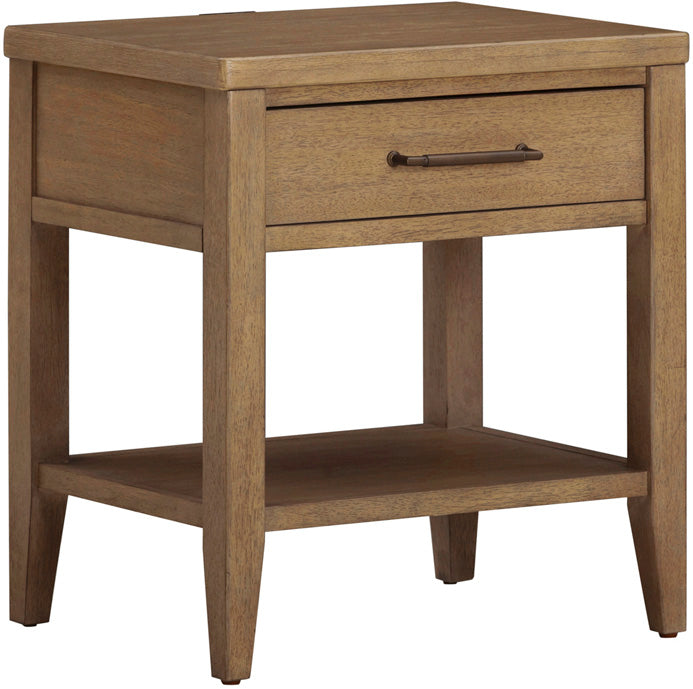 Olivia 1 Drawer Nightstand in Sunkissed Beige Finish